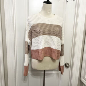 Sincerely Jules Long Sleeve‎ Knit Sweater Woman's Size S Crop Top Style Pink